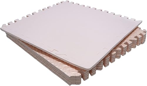 Vista 34 de HTTMT - Alfombra blanca 4 x (16 pies cuadrados) para gimnasio, 24 x 24 pulgadas, espuma EVA, ejercicio entrelazado, rompecabezas de fitness, tapete