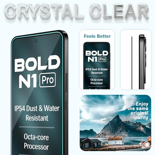 Image of ArmourPro Military Grade Gorilla Tempered Glass Screen Protector Compatible For Lava Bold N1 (6.67 Inch) With Easy Installation Kit| Edge To Edge Coverage |Black