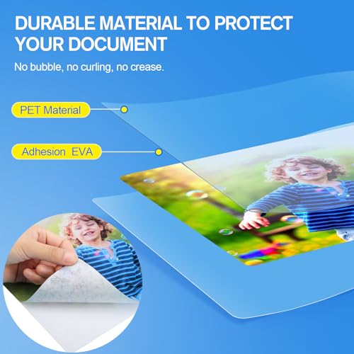 image for KTRIO 5 Mil Laminating Sheets 150 Pack, Various Sizes Thermal Laminati