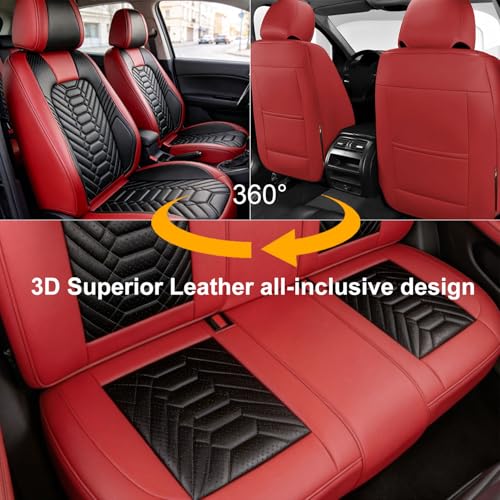 Image of Foneso Faux Leather Car Seat Covers Compatible with Dodge Ram | Heavy Duty Seat Cushions For 2002-2026 1500 2500 3500 Pickup Limited Laramie Big Horn Crew Cab& Quad Cab