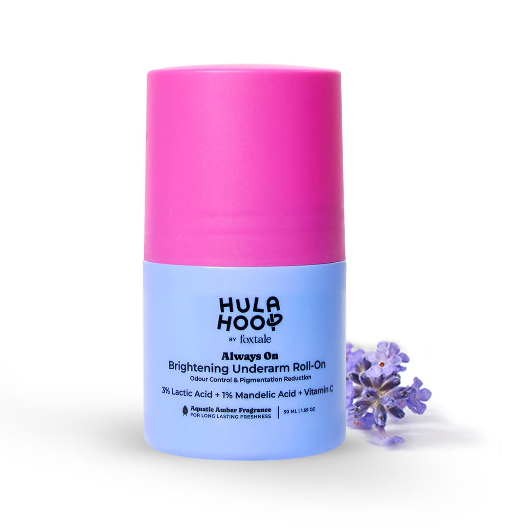 Hula Hoop Brightening Underarm Roll-On by Foxtale | 5% Vitamin C + AHAs | Brightens Underarms & Controls Odour | Aqua Breeze Scent | 50ml-image-13