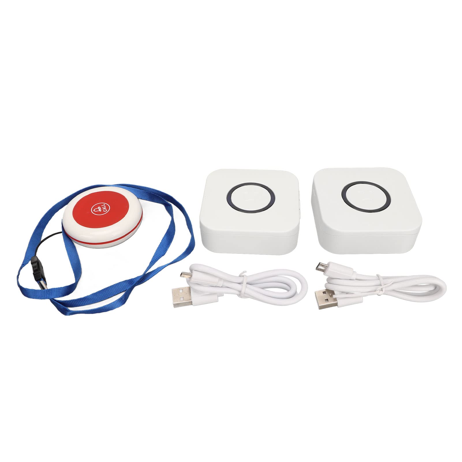 SOS Call Adjustable Volume 433MHz Nurse Pager Remote Easy Pairing 2 for 1 for Nurse Alarm System