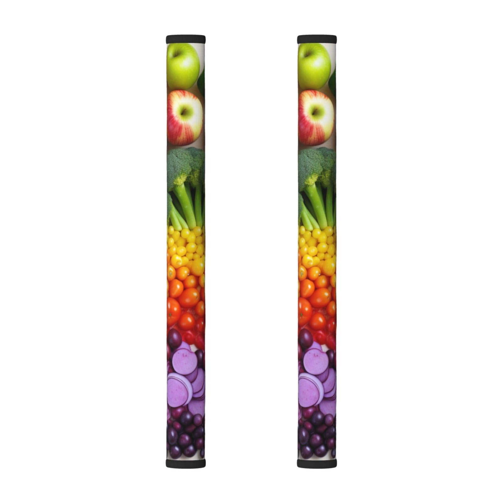 VGFJHNDF Refrigerator Door Handle Covers 2-Pack, Rainbow Vegetable and Fruit Printed Protect and Decorate for Fridge Ovens Dishwashers