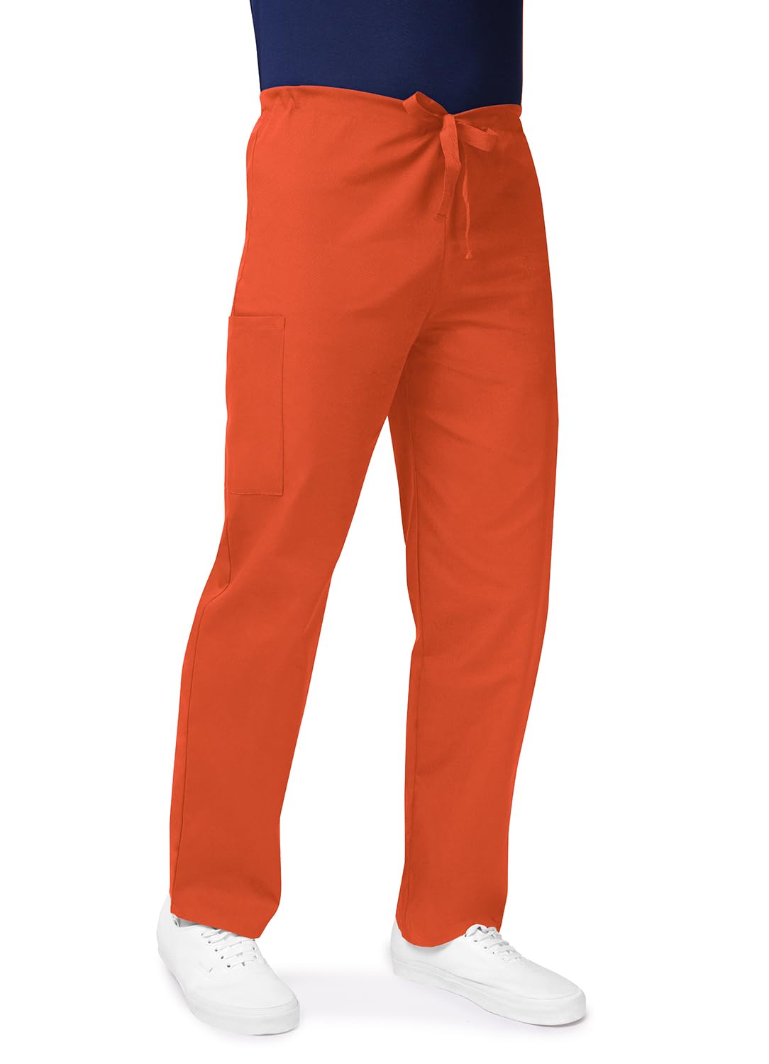 Adar Universal Unisex Scrubs - spodnie ze zwężanymi nogawkami ze sznurkiem, Mandaryński pomarańczowy, S