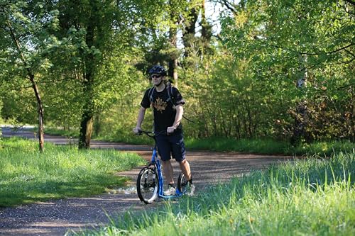 YEDOO Four Y40 Tretroller - bis 150 kg, mittelgroßer, Stabiler Kickscooter mit Scheibenbremsen und 20/16 Lufträdern - Dogscooter für Erwachsene, für Natur und urbanes Off-Road. (Black)