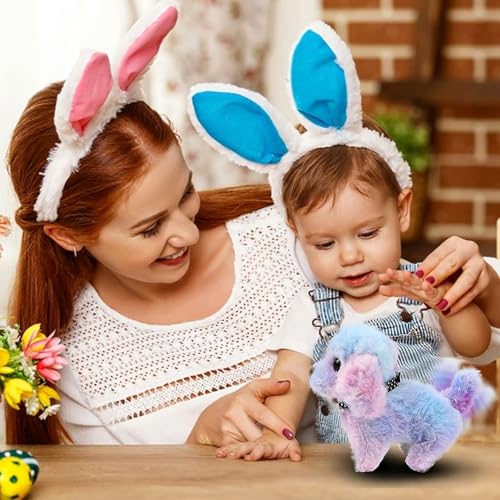 Image of GITGRNTH Walking Talking Rainbow Dog Toy for Kids with Battery Operated Fun - Cute Puppy Toy with Barking, Jumping, Nose Twitching & Voice Repeat, Interactive for Toddlers, Boys & Girls Gift