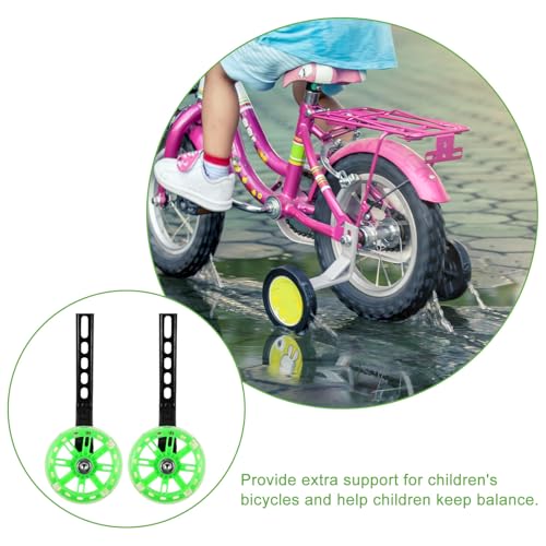 Ruedas de Entrenamiento para Bicicletas, Ruedas Estabilizadoras Auxiliares Verdes Reemplazables, Accesorios para Bicicletas para Niños, Soporte de Equilibrio para Bicicletas miniatura 6