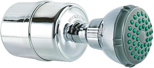 Crystal Quest Filtro de ducha con cabezal de ducha, cromado, filtración avanzada de múltiples etapas para agua más limpia, elimina el cloro, metales