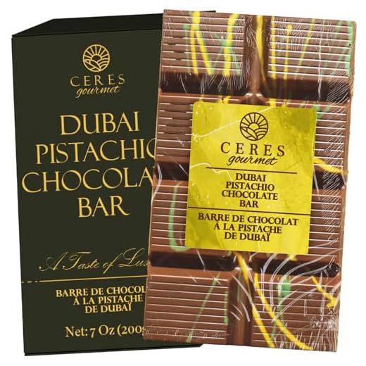 Dubai Crispy Knafeh Chocolate Pistachio Bar 7oz | Famous Dubai Kunafa Pistachio Chocolate Bar | Crispy Kunafe with Pistachio Paste | Gourmet Dessert Gift