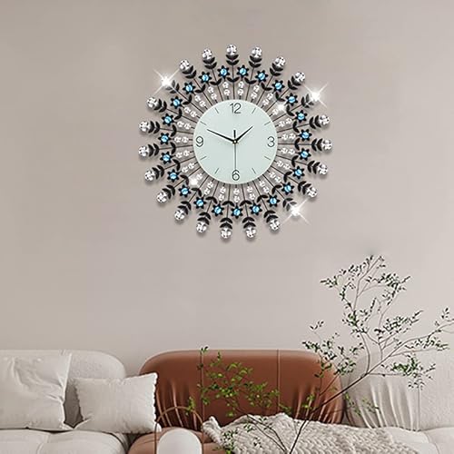 Yijidecor Large Modern Wall Clock For Living Room Decor Silent Wall Clock Battery Operated Non-Ticking For Office Bedroom Kitchen Home Decorative 24 Inch Crystal Clocks Wall Art Decor For Indoor House #TOP8