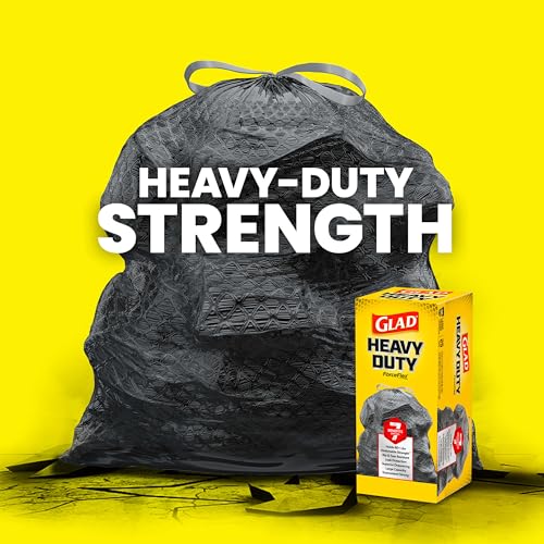 Image of Glad Large 30 Gallon Trash Bags,Unscented Heavy Duty Garbage Bags,Forceflex with Drawstring,(Packaging May Vary), 50 Count (Pack of 150)