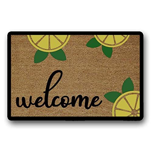 WYFKYMXX Paillasson de bienvenue au printemps - Citron - Cadeau de pendaison de crémaillère - 45,7 x 76,2 cm Cover