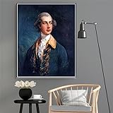 大人のためのナンバーペイント ジョージ4世としてのウェールズ王子 トーマス・ゲインズボロによる絵画 初心者向けキャンバス上のナンバーキットでペイント