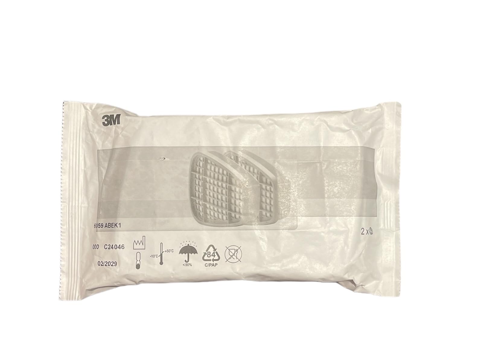Organiczny filtr oparów 3M™ 6059, ABEK1 do serii 6000 i 6500, 4 opakowania po 2 sztuki w pudełku.