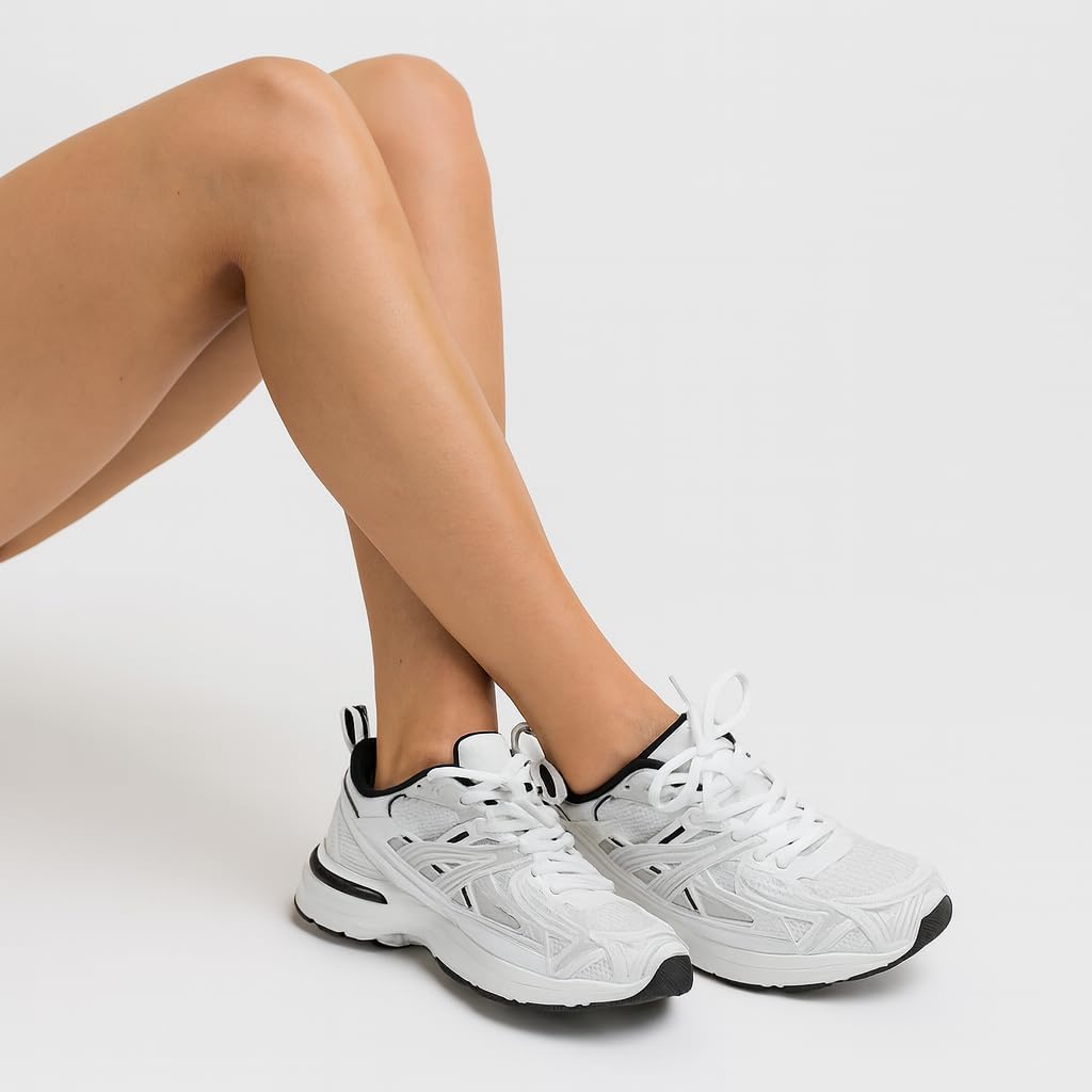 CUSHIONAIRE Sonic Casual Womens Walking Sneakers, Comfortable Lace-Up Chunky Tennis Shoes for Women with Memory Foam - Image 5