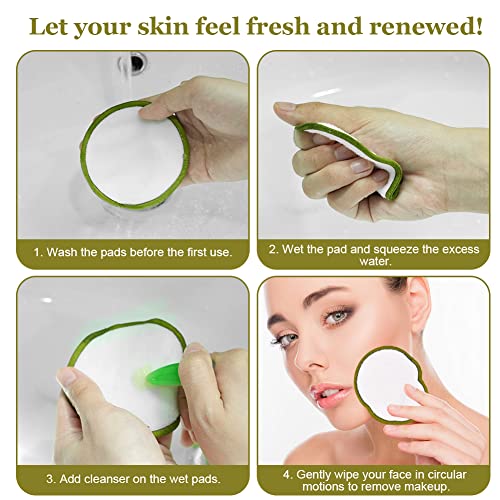 LOPHE 24 Pcs Reusable Makeup Remover Pad Set, Eco-Friendly Premium Velvet Face Cleaning Pads with Mesh Laundry Bag - Image 4