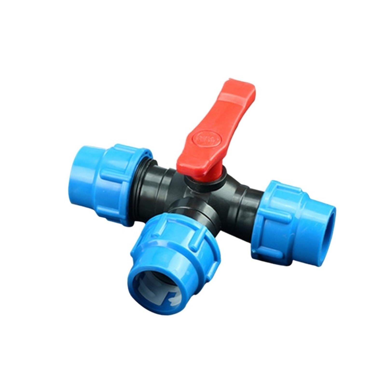 Isolation Valve 20/25/32mm Three-Way Fast Connection Valve T-Type Water Splitter PVC PE Pipe Fittings Quick Connector for Irrigation(25mm)