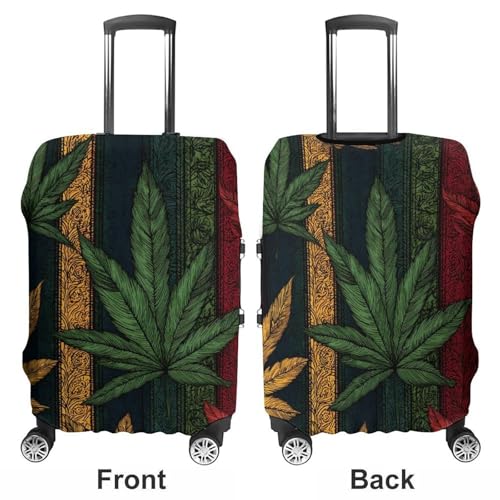 Rastafarian Weed1 Leaf Luggage Covers Washable Travel Suitcase Cover Elastic Baggage Protector3