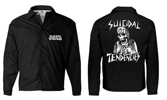 Suicidal Tendencies コーチジャケット XL ブラック Suicidal Tendencies Official Windbreaker Flipskull - Up to