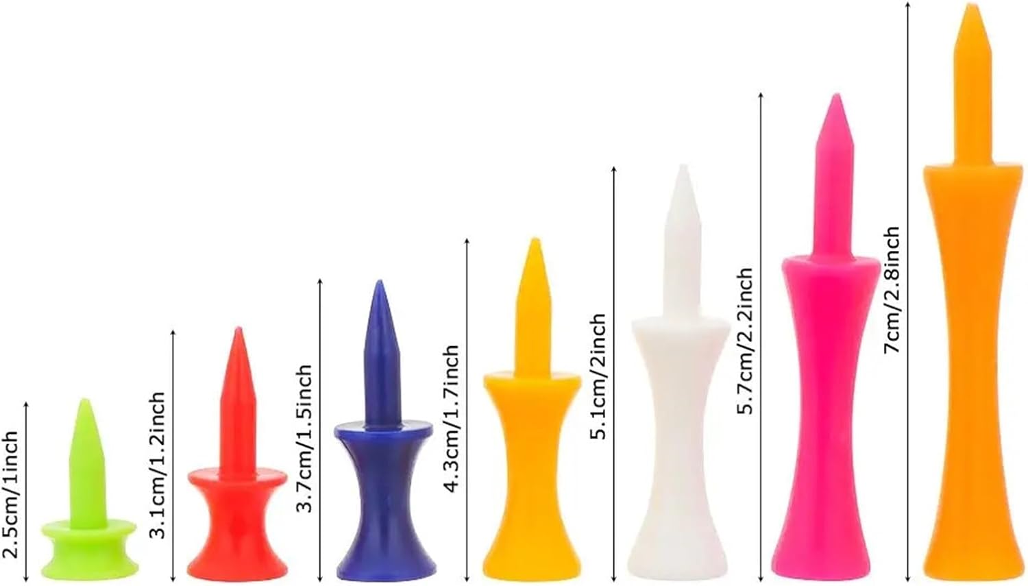 40pcs Colorful Training Practice Accessories Golfer Ball Tees Holder Rubber Golf Tees