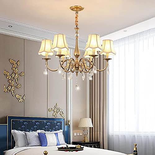 Chandelier cristal moderne chic et suspension dorée de salon - 4