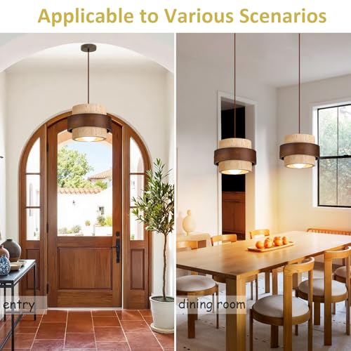 Nordic Pendant Light Wabi-Sabi Lamp, Yellow Travertine Stone Hanging Light Fixture for Dining Room, Kitchen Island, Bedroom Bedside, Bar, Compatible with E26 Bulb Base by Generic - Image 4