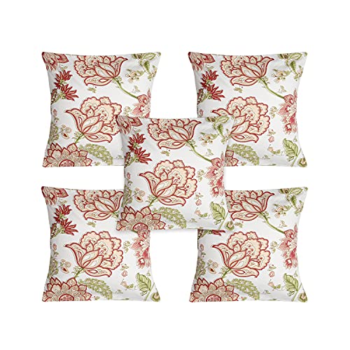 Image of GURU JEE Throw Pillowcase 16x16 Inches Cotton Cushion Covers Set of 5 for Sofa Couch Bed Chair