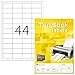 Produktbild TopStick 8731 Universal Etiketten DIN A4 klein (48,3 x 25,4 mm, 100 Blatt, Papier, matt) selbstklebend, bedruckbar, permanent haftend Adressaufkleber, 4.400 Klebeetiketten, weiß
