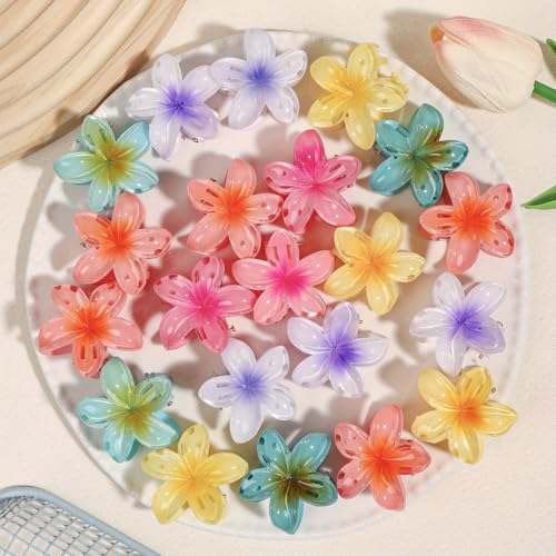 Image of Cerrito 3 Pcs Big Flower Hair Claw Clips Set, Gradient Lily Design, Strong Hold Hair, Stylish Accessories for Women & Girls, Cute Hair Grips, Perfect for Daily Use, Travel, Party, Gifting, Multicolor