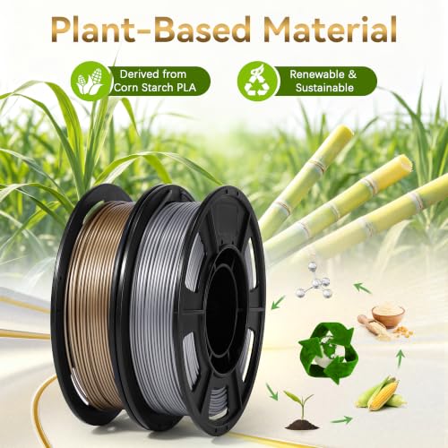 Image of Dynta PLA Metallic 6-Color 3D Printer Filament, 250g per Spool, High Precision 1.75mm±0.02mm, Compatible with Creality, Bambu Lab and FlashForge, Ideal for Beginners and DIY Printing Enthusiasts.