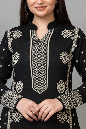 Image of ColorChakra Woolen Kurta Palazzo Set for Womens Winter wear Wool Kurti Sizes M to 4XL