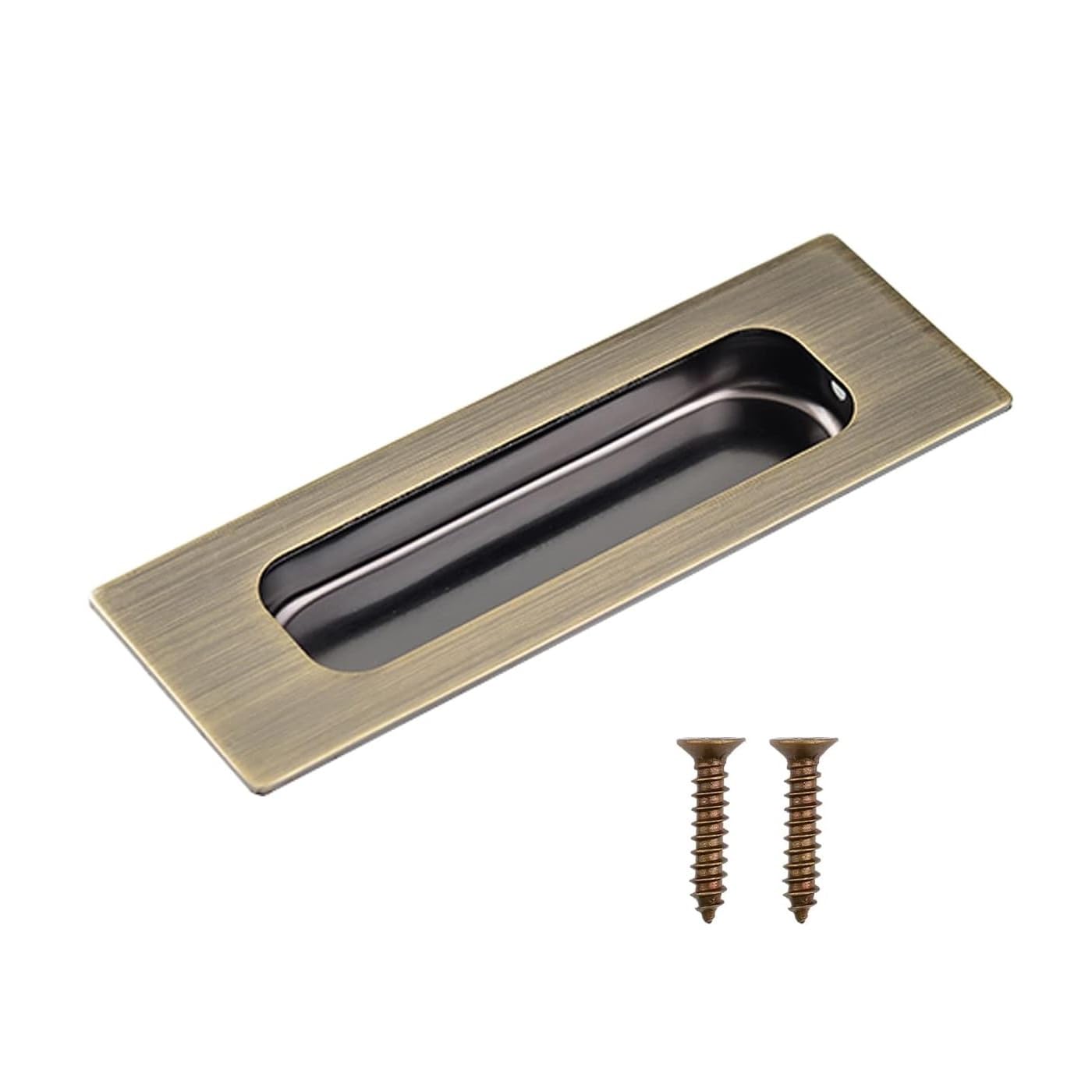 Mijunhd Bronze 120*40Mm Rectangle -Hidden Holes Recessed Flush Door Handles Stainless Steel Cabinet & Furniture Door Pulls Bronze 120 * 40Mm Rectangle-Hidden Holes Rectangle Handles/Pulls For Interior & Closet Doors