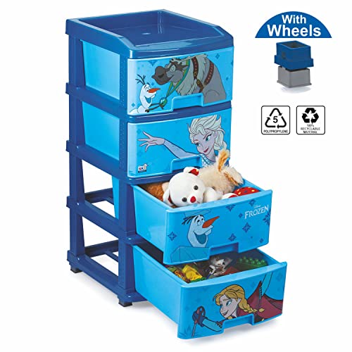 Image of SKI Homeware Vintage Chest of Drawers For Kids (Frozen) | Spacious, sturdy & easy to move on wheels