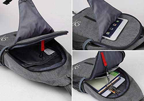 Waterfly Crossbody Sling Backpack Sling Bag Travel Hiking Chest Bags Daypack (Dark Gray) #TOP2