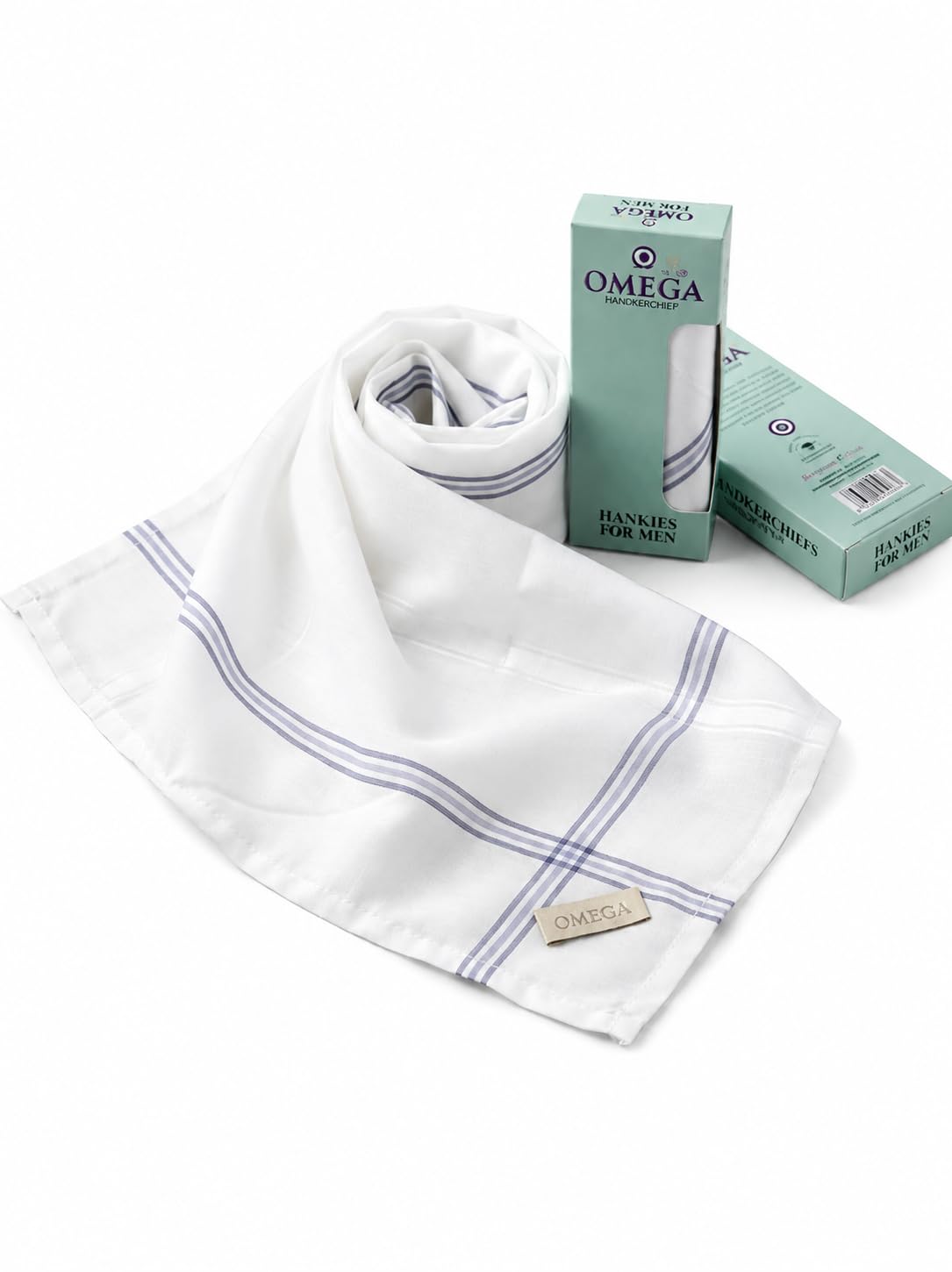Omega Hankies for Men, Stripe (Pack of 3)-picture-20