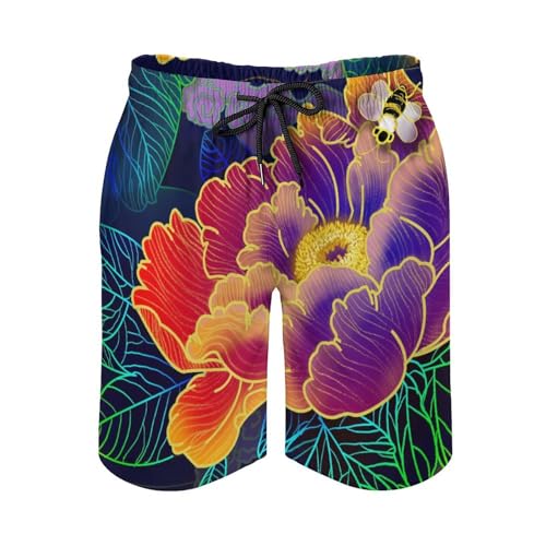 Short de bain homme pivoine classique avec technologie séchage rapide