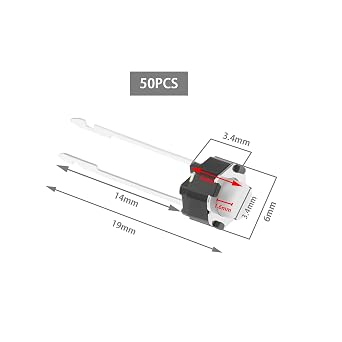50pcs Micro Push Button Switch Replacement Momentary Tactile Tactile Push Button Switch Accessories for Solderless Breadboard Electronic Circuits
