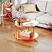 solaround Acrylic Nightstand Side Table Modern Design Clear Home Decor Display End Table for Living Room (Orange)