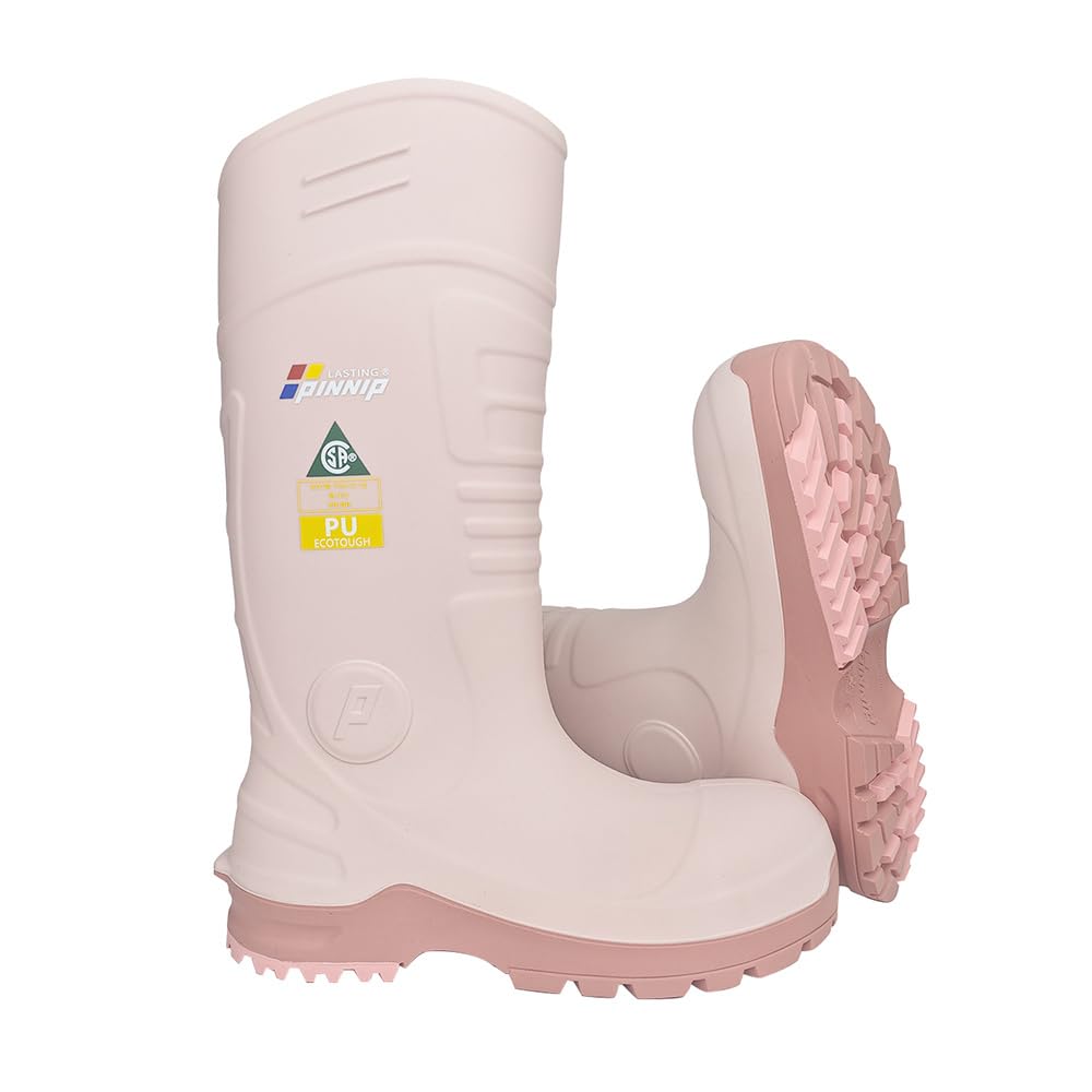 Grüne Gummi-Sicherheitsgummistiefel mit verstärkter Stahlkappe und Kettensägen-Schutzpanel vorne