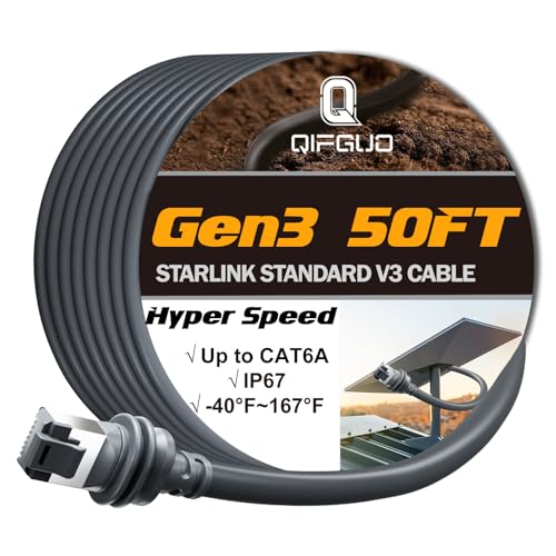 Câble V3 de rechange Starlink Gen 3 de 15,2 m étanche pour internet par satellite
