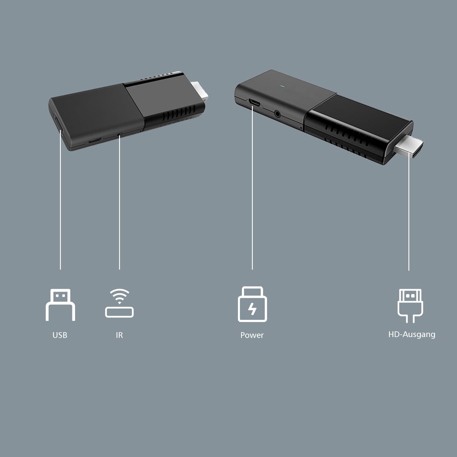 BOXPUT Q3 TV Stick, Android 10 System, 2 GB RAM 16 GB ROM, 2,4G / 5G Podwójny Pilot WiFi BT, 4-Rdzeniowy 4K High-Definition TV Stick, Z Pilotem Głosowym Bluetooth