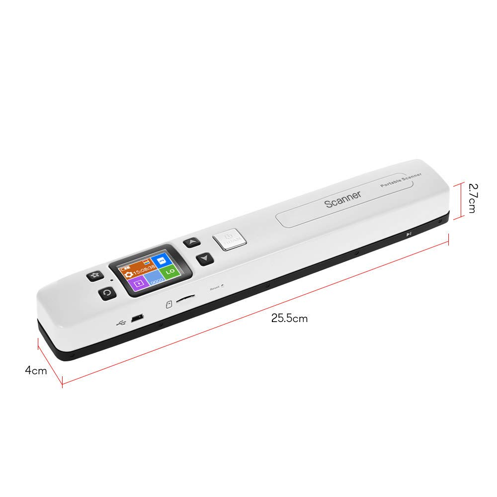 Scanner portatile a bacchetta con display LCD a scansione ad alta velocità da 1050 DPI Formato PDF JPEG per documenti, libri, ricevute, uso aziendale in ufficio