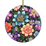 Árbol de Navidad con diseño de flores y diamantes, adorno de Navidad de cerámica para el hogar, centro comercial, vacaciones