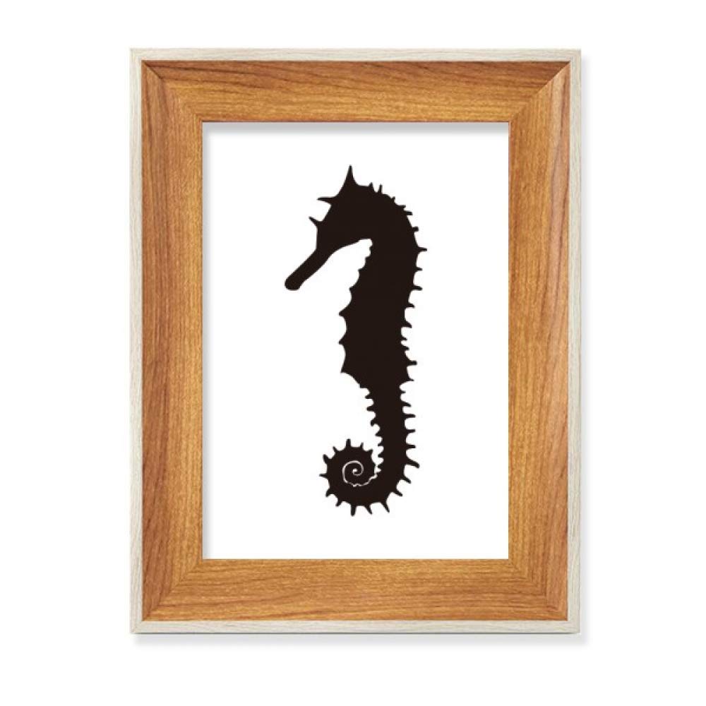Cadre photo hippocampe noir bois stable sans fixation murale