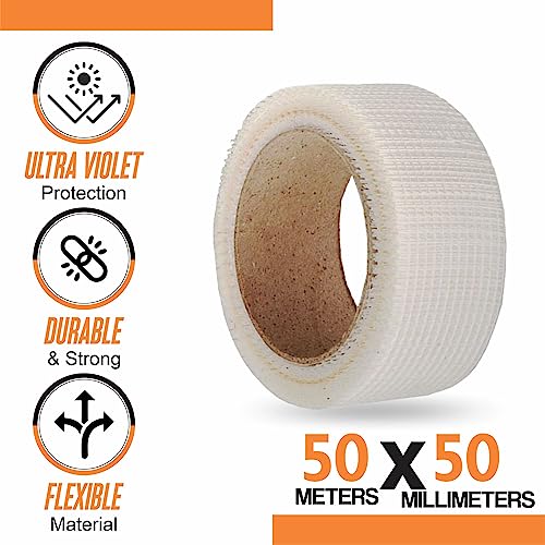 LORD C PLASTERBOARD & DRYWALL SCRIM TAPE Mesh Flashing Plastering Patching Holes High Strength heavy duty White Tape Measures Reinforce Joint Repair Ceiling Cracks (1 - Image 2