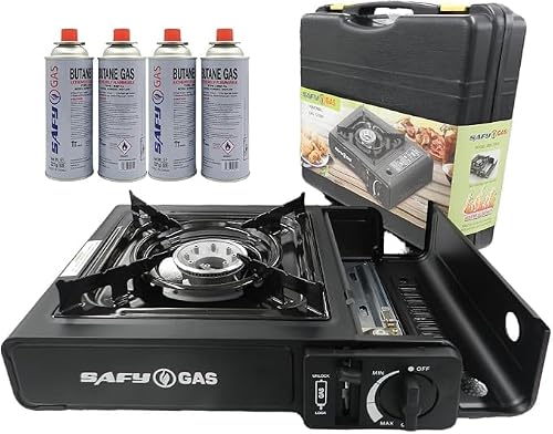BDZ-155-A Portable Single Plate Gas Stove with 4 Gas Canisters