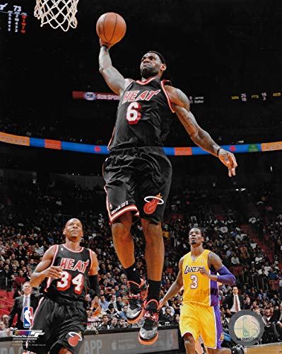 LeBron James Miami Heat Black Jersey Dunk Action 8"x10" photo