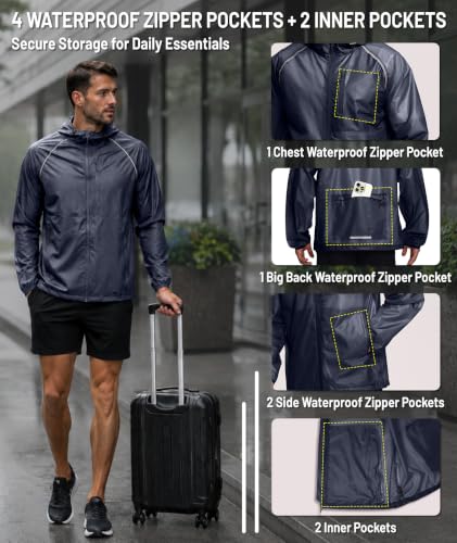 SWISSWELL Men's Ultra Light Rain Jacket Breathable Raincoat for Cycling - Image 4