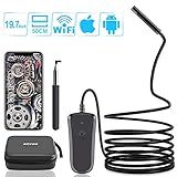ROTEK Endoskopkamera WiFi, Kabelloses Handy Endoskop Kamera 1080P HD 2.0 MP, Inspektionskamera IP68 wasserdichte mit 8 LED Licht, 50cm Brennweite Boreskop für Android iPhone IOS Smartphone ipad - 10M