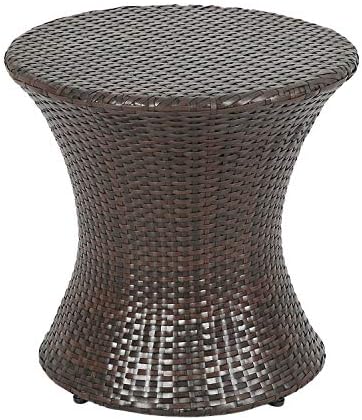 Iwicker Patio PE Wicker Hourglass Side Table